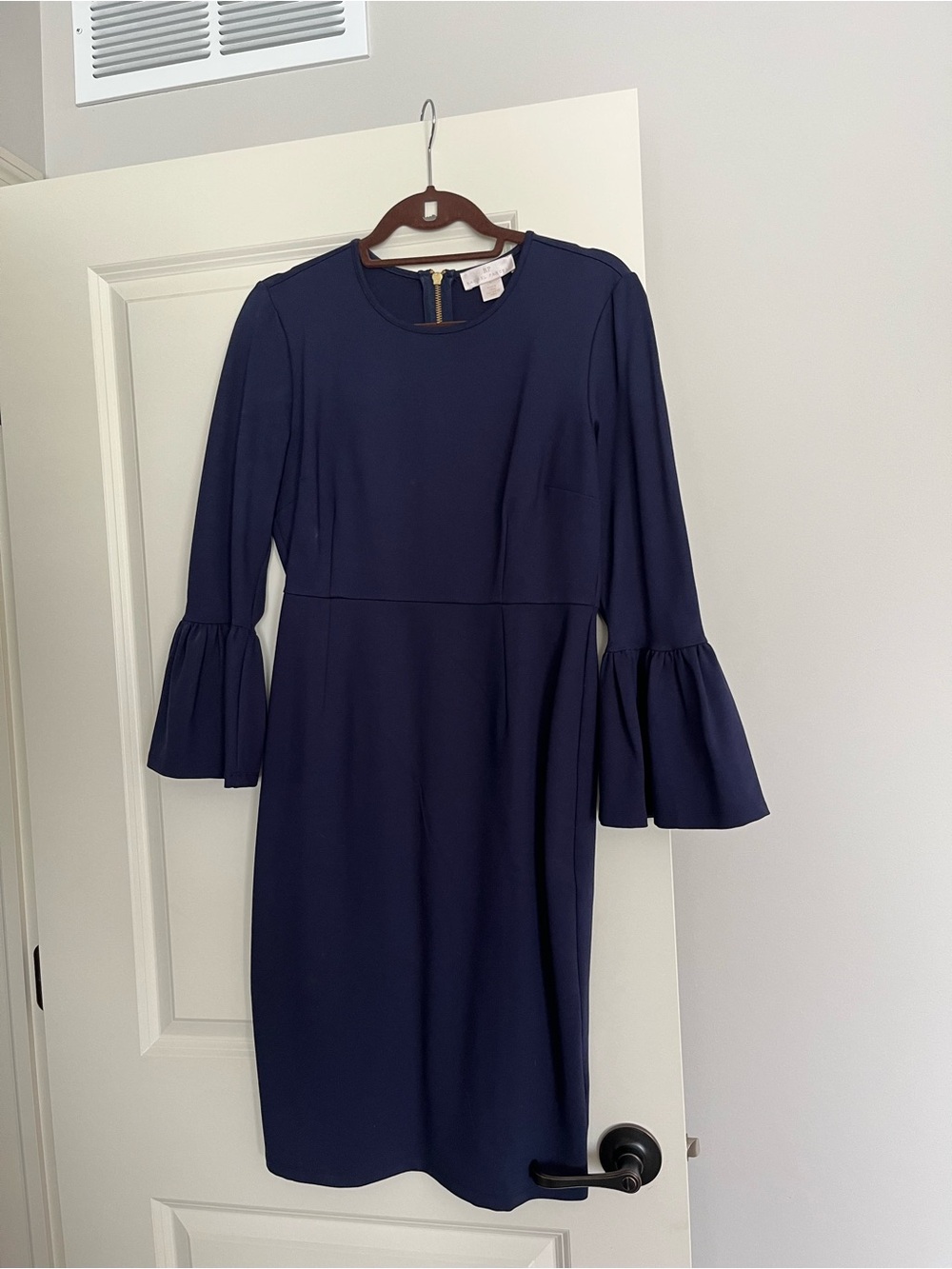 Rachel Parcell Navy Bell-Sleeve Sheath Dress